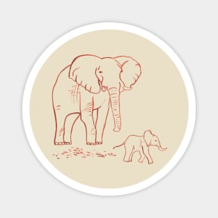 Elephant and Baby Magnet